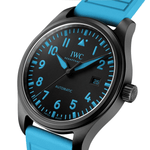 Load image into Gallery viewer, IWC Pilot's Watch Automatic 41 George Russell IW328107 - cinturino caucciù azzurro - cassa ceramica nera - quadrante nero con dettagli azzurri