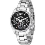 Load image into Gallery viewer, Sector 240 R3273676003 - bracciale e cassa acciaio - quadrante nero con cronografo e datario