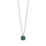Mabina Girocollo in argento con smeraldo sintetico 553670