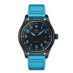 Load image into Gallery viewer, IWC Pilot's Watch Automatic 41 George Russell IW328107 - cinturino caucciù azzurro - cassa ceramica nera - quadrante nero con dettagli azzurri