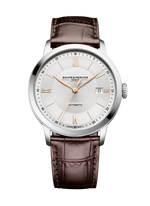 Load image into Gallery viewer, Baume & Mercier Classima 10853 - cassa acciaio - cinturino pelle marrone - quadrante argento con datario