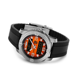 Load image into Gallery viewer, Profilo laterale della cassa rotonda in titanio con lunetta bidirezionale con arresto e vetro zaffiro del modello Aerospace B70.