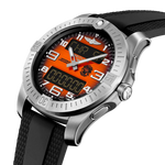 Load image into Gallery viewer, Cinturino nero in caucciù con chiusura pieghevole in titanio del Breitling Aerospace B70 Orbiter EB70101A1O1S1.