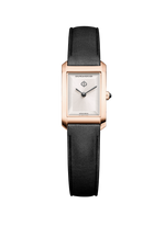 Load image into Gallery viewer, Baume & Mercier Hampton 10861 - cassa acciaio doraro - cinturino pelle nero - quadrante colore argento caldo