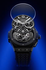 Load image into Gallery viewer, Hublot Big Bang Original Unico Black Magic 431.CI.1370.RX - cassa in ceramica nera - cinturino gomma nera - quadrante nero con funzione flyback