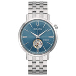 Load image into Gallery viewer, Bulova Aerojet Automatic 96A277 con cassa in acciaio da 41 mm e quadrante blu soleil.