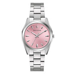 Load image into Gallery viewer, Bulova Surveyor Lady 96L348 con cassa rotonda acciaio inox da 31 mm e quadrante rosa.