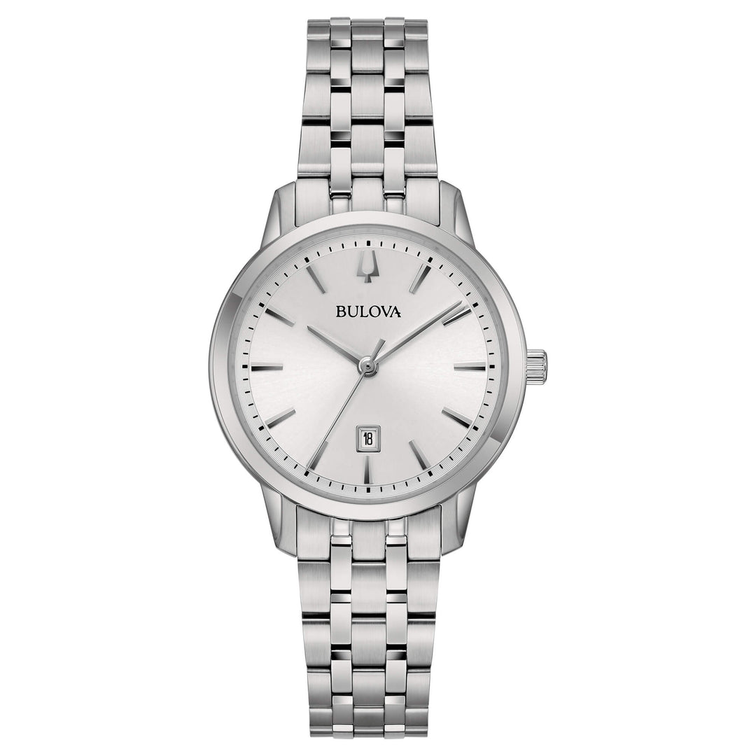 Bulova Sutton Lady 96M165 con quadrante silver e cassa in acciaio inox da 31 mm.