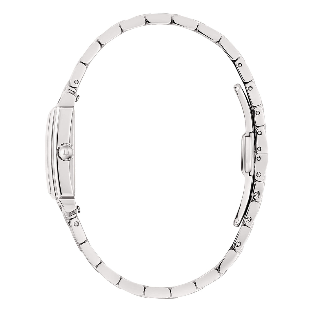Bracciale in acciaio inox a maglie con chiusura deployante, design elegante del Bulova Sutton Tank Ladies 96P245