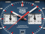 Load image into Gallery viewer, Tag Heuer Monaco Chronograph CDW2181.FC8360 - cassa titanio - cinturino pelle nero - quadrante blu con cronografo e datario