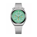 Load image into Gallery viewer, Citizen The Luminous Brothers AN3660-73X - bracciale e cassa acciaio - quadrante verde menta con datario e cronografo