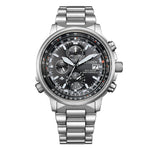 Load image into Gallery viewer, Citizen AT8300-58E con cassa in acciaio da 41 mm e quadrante nero con regolo calcolatore aeronautico.