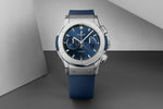 Load image into Gallery viewer, Hublot Classic Fusion Cronograph Titanium Blue 541.NX.7170.RX - cinturino caucciù blu - cassa titanio - quadrante blu con cronografo e datario