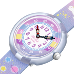 Load image into Gallery viewer, Dettaglio del cinturino tessile multicolore Flik Flak Cuddly Unicorn.