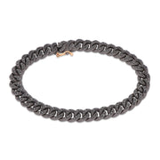 MANO|J Bracciale groumette in titanio, diamanti black e oro rosso GR6BRTBSN_19