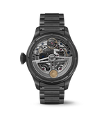 Load image into Gallery viewer, Quadrante nero opaco con indici grigi luminescenti e complicazioni calendario perpetuo.