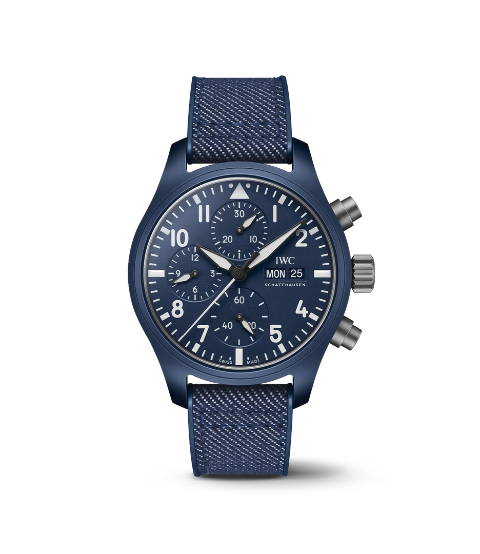 IWC Pilot's Watch Chronograph 41 TOP GUN Oceana IW389404 con cassa in ceramica blu da 41,9 mm e quadrante blu matt.