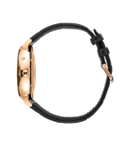 Load image into Gallery viewer, Cinturino in pelle di alligatore nera con fibbia in oro rosso.