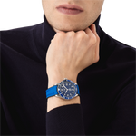 Load image into Gallery viewer, Montblanc Iced Sea Automatic Date 129370 - cinturino, quadrante e ghiera blu - cassa acciaio - polso