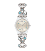 Load image into Gallery viewer, Swatch Menthol Tone LK292G - bracciale acciaio - quadrante champagne - cassa plastica trasparente