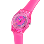 Load image into Gallery viewer, Swatch Prismatically Pink SLP166 - cassa plastica rosa - cinturino silicone rosa - quadrante rosa
