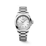 Load image into Gallery viewer, Quadrante argento a raggi di sole con indici applicati e lancette argentate lucide, Swiss Super-LumiNova® dell'orologio Longines Conquest