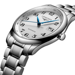 Load image into Gallery viewer, Cassa rotonda in acciaio inox da 40 mm con vetro zaffiro antigraffio multistrato antiriflesso e fondello avvitato trasparente del Longines Conquest 6