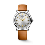 Load image into Gallery viewer, Quadrante blu soleil con indici applicati luminosi e lancette argentate lucide con trattamento Swiss Super-LumiNova® dell'orologio Longines HydroConquest automatico