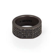 MANO|J Anello in titanio incassato con diamanti black MINANTBMUT_21