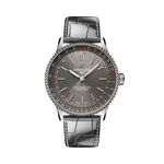 Load image into Gallery viewer, Vista frontale del Breitling Navitimer Automatic 36 A17327381B1P1 con quadrante antracite e lancette luminescenti.
