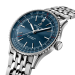Load image into Gallery viewer, Cassa in acciaio inossidabile da 41 mm e bracciale in acciaio inox del Navitimer Automatic 41 con corona non a vite e lunetta liscia