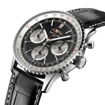 Load image into Gallery viewer, Profilo laterale della cassa rotonda in acciaio inossidabile con vetro zaffiro bombato antiriflesso del Navitimer B01 Chronograph 41.