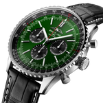 Load image into Gallery viewer, Profilo laterale della cassa rotonda in acciaio inossidabile con vetro zaffiro bombato antiriflesso del Navitimer B01 Chronograph 46.