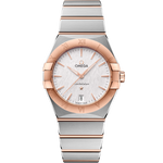 Load image into Gallery viewer, Quadrante color crema argentato con finitura soleil e indici in oro Sedna™ 18K dell’Omega Constellation Quartz 36 mm