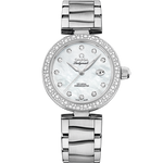 Load image into Gallery viewer, Quadrante argentato con motivo a onde in rilievo e lancette in acciaio lucido dell’Omega De Ville Ladymatic Co-Axial Chronometer 34 mm