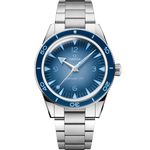 Load image into Gallery viewer, Quadrante blu sfumato 'Summer Blue' con indici e numeri arabi rodiati riempiti di Super-LumiNova blu dell’Omega Seamaster 300 41 mm