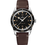Load image into Gallery viewer, Quadrante nero opaco con indici a bastone e numeri arabi a ore 12, 3, 6, 9 con Super-LumiNova vintage dell’Omega Seamaster 300 41 mm