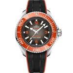 Load image into Gallery viewer, Quadrante laccato sfumato dal blu al nero dell’Omega Seamaster Planet Ocean 6000M 45,5 mm con indici e lancette in oro bianco 18K rivestiti in Super-LumiNova bianca