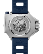 Load image into Gallery viewer, Cassa massiccia monoblocco O-MEGASTEEL 55x45 mm con lunetta girevole unidirezionale in ceramica blu e dispositivo di bloccaggio lunetta a ore 2