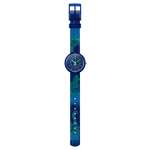 Load image into Gallery viewer, Primo piano sul quadrante blu con lancette colorate e dettagli.