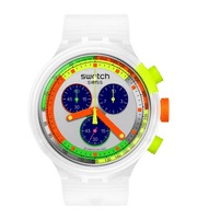 Swatch Neon Jelly SB02K100 - cinturino bianco e quadrante giallo, verde, arancione