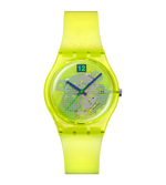 Load image into Gallery viewer, Swatch Luminously lemon SO28J103 - cassa plastica gialla - cinturino silicone giallo - quadrante giallo con puntini verdi