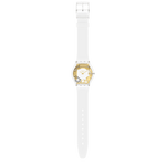 Load image into Gallery viewer, Swatch Coeur Dorado SS08K106-S14 - cassa trasparente - cinturino bianco e quadrante bianco con dettaglio oro