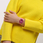Load image into Gallery viewer, Swatch Paradise petals SS08P113 - cassa e quadrante rosa - cinturino silicone multicolor