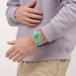 Load image into Gallery viewer, Swatch Medusae SSCU09L100 - cassa verde acqua - quadrante verde acqua trasparente - cinturino silicone verde acqua