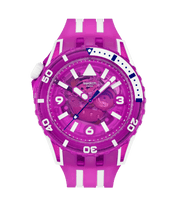 Swatch Flower hat SSCU09P100 - cassa viola - quadrante viola trasparente - cinturino silicone viola