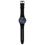 Load image into Gallery viewer, Swatch Nitespeed SUSB402 - cinturino silicone nero - cassa plastica nera - quadrante blu con datario e cronografo