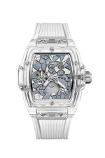 Load image into Gallery viewer, Hublot Spirit of Big Bang Impact Sapphire 647.JX.0106.RW.IMP26 - cassa cristallo di zaffiro lucidato - quadrante zaffiro scheletrato - cinturino gomma bianca