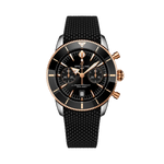 Load image into Gallery viewer, Quadrante nero sunburst con indici applicati luminescenti e contatori cronografici tono su tono del Breitling Superocean Heritage B01 Chronograph 42 UB0156H11B1S1.