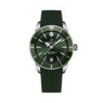 Load image into Gallery viewer, Quadrante verde con indici luminescenti Super-LumiNova® e datario a finestrella del Breitling Superocean Heritage B31 Automatic 40 AB3110361L1S1.